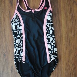 One piece black and pink swimsuit